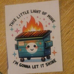 Cute Blue Dumpster Fire Sticker